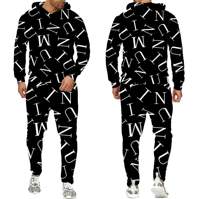 Спортивный костюм для мужчин и женщин толстовка с забавным буквенным принтом
