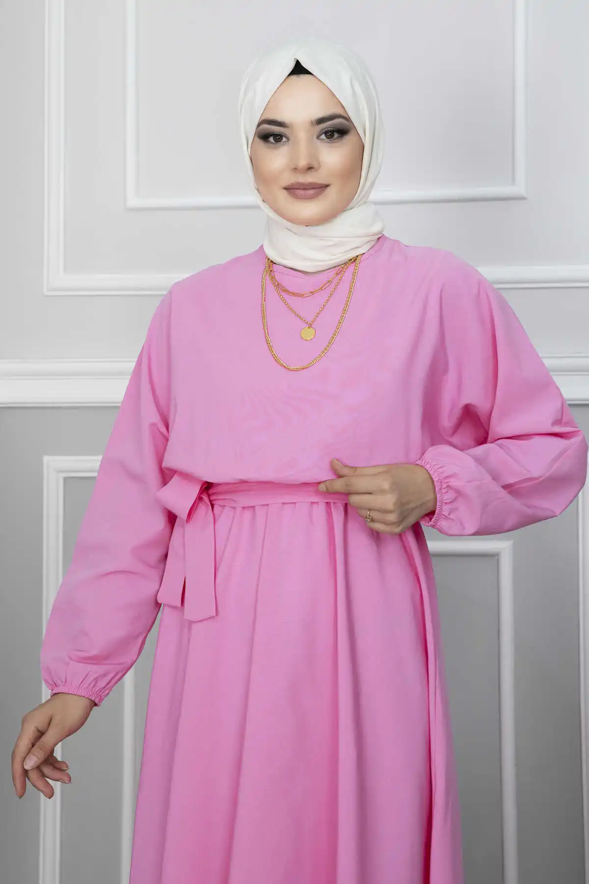 Stone Detailed Mesh Hijab Dress Abaya, Abaya for women, Muslim wedding dress, Modest wedding dress, modest dress