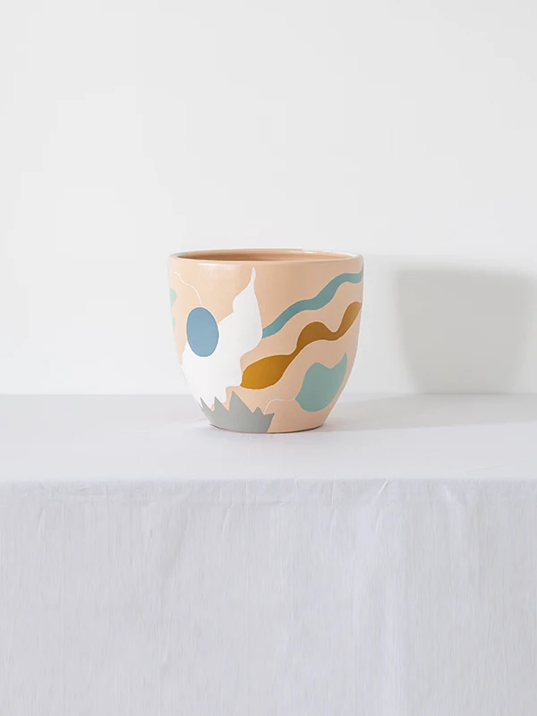 

EWP Saturn Ceramic Mixed Patterned Modern Handmade Special Design Ceramic Flowerpot