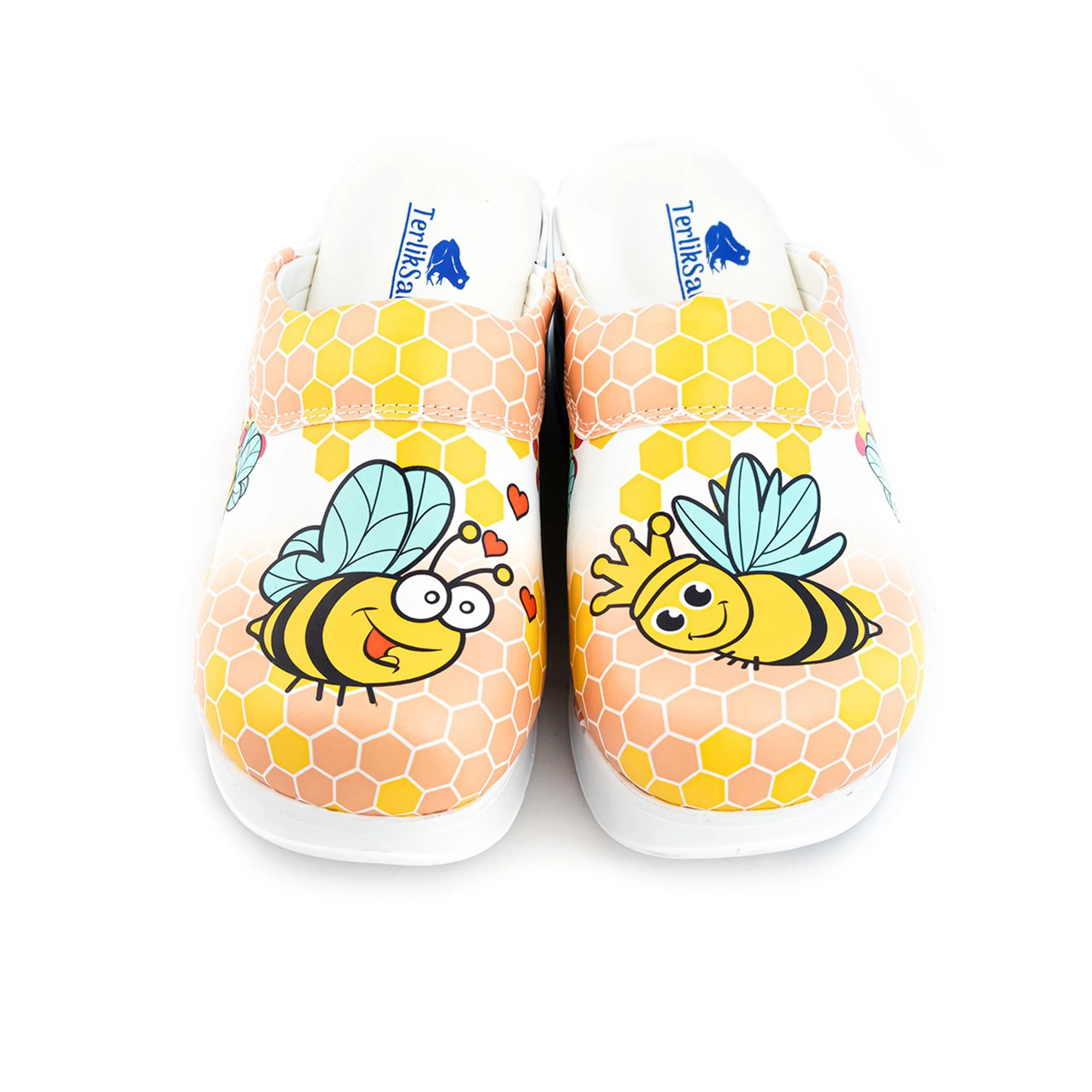 

Bee Themed Sabo Non-Slip Sole Unisex Nurse Dentist Doctor Women Hospital Garden House İndoor Outdoor Slippers Clogs