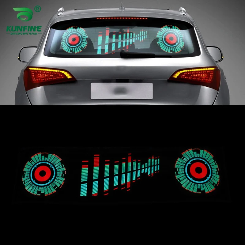

Лобовое стекло автомобиля, светодиодный эквалайзер со звуковой активацией, неоновый EL Light, музыкальный ритм, вспышка, лампа, наклейка, стиль с управлением 90*25 см