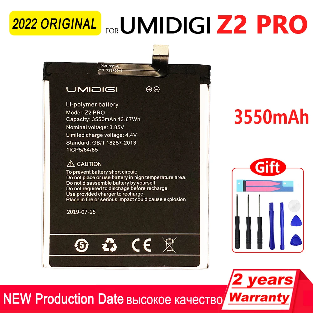 

100% Original 3550mAh Rechargeable Battery for UMI UMIDIGI Z2 PRO Replacement High quality Batteria Batteries+Tracking Number