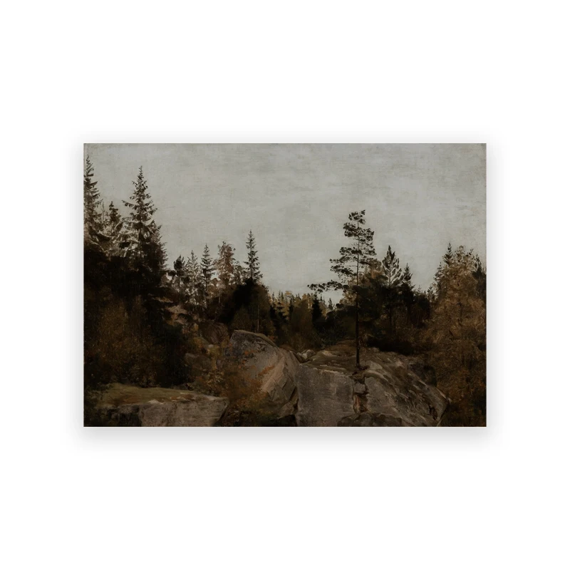 

Винтажная деревенская горная галерея, настенная художественная печать, деревенский лес, картина маслом, холст, постер, озеро, пейзаж, настенные панно, домашний декор