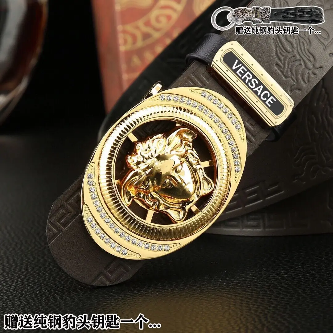 точная копия 1:1 Модный Новый Бутик VERSACE Style Копия КлассичесКого Роскошного Мужского Ремня Длиной 38 См