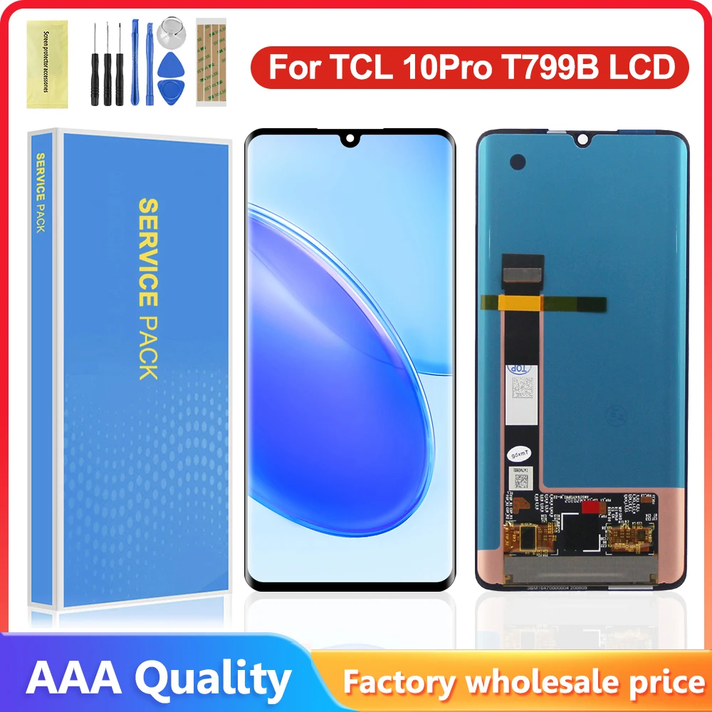 Сменный ЖК-экран 6,47 дюйма для TCL 10 Pro T799B T799H, сенсорный экран с цифровым преобразователем в сборе для TCL 10Plus T782H