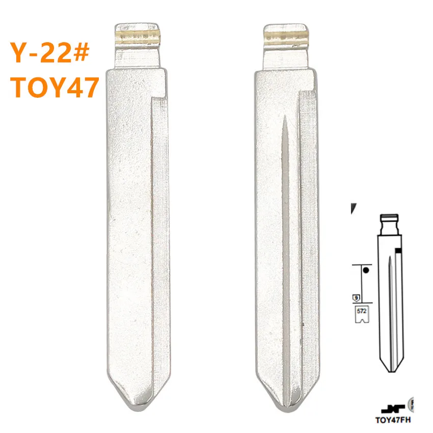

10pcs Y-22# 22 Y22 Metal Uncut Blank Flip Remote Key Blade TOY47 For Toyota Corolla for keydiy KD xhorse VVDI