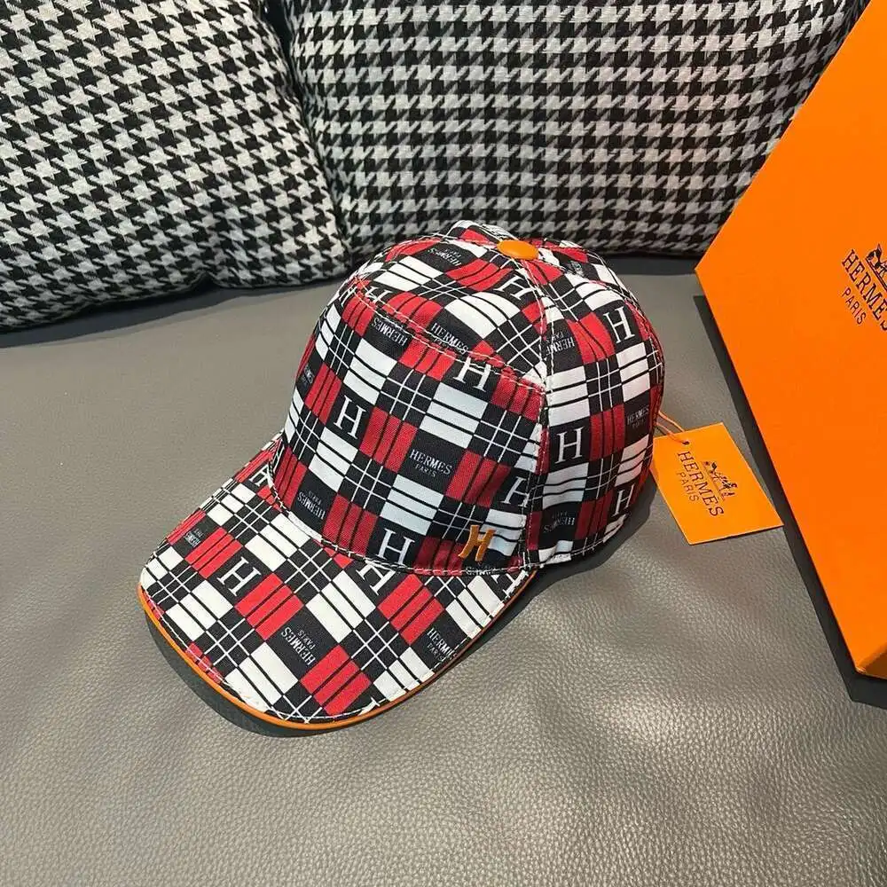HERMÈS Style Copy1:1 Модные Новые БейсБолок КлассичесКие Простые С ВышиВкой В КлетКу