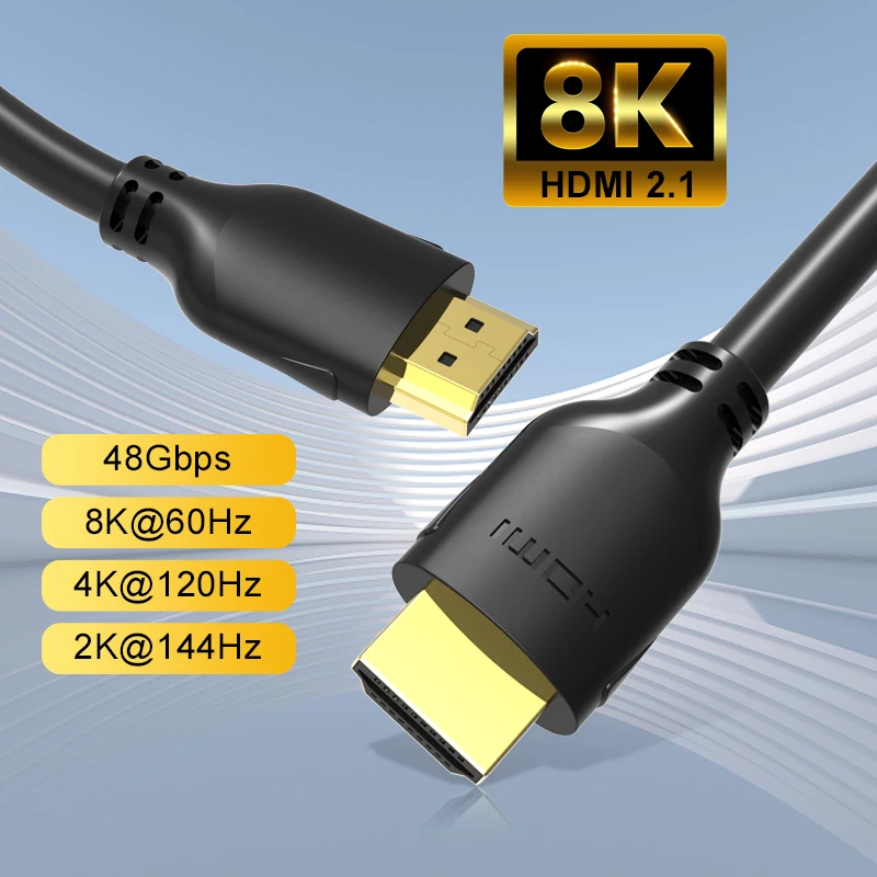 Позолоченный кабель HDMI видеокабель 8K/60Hz 4K/120Hz для PS5 usb-хаб TV Box 2 1 48Gbps Dolby атмосферs