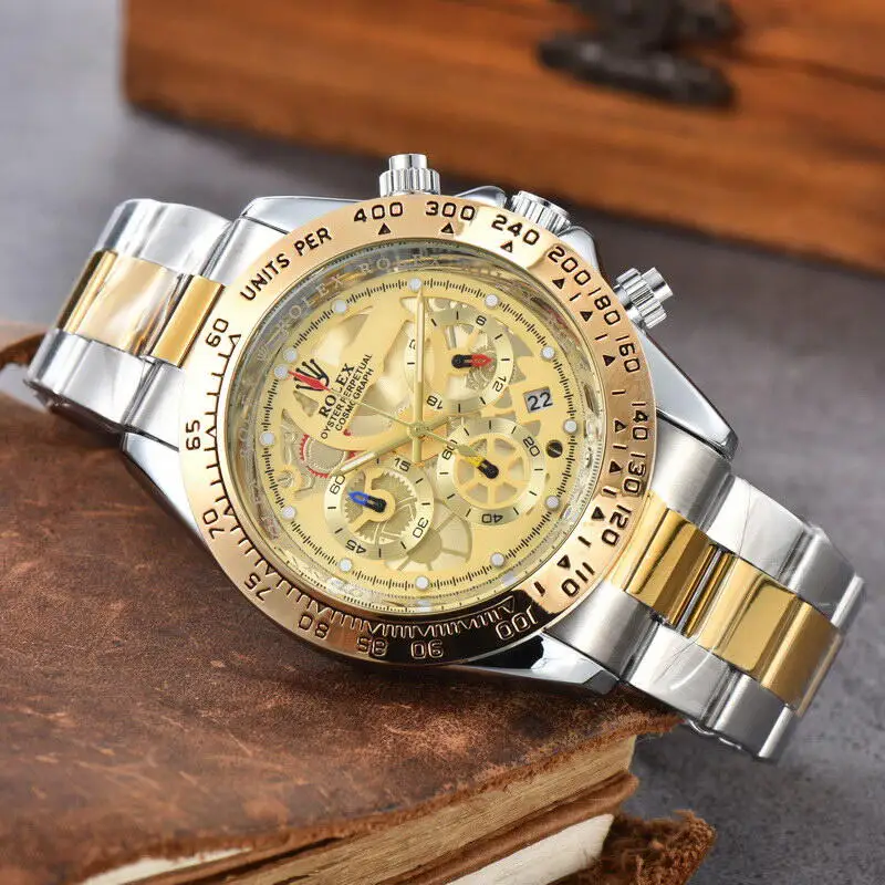 Спортивная торговля мужской бутик кварцевый стальной пояс Rolex стиль полый