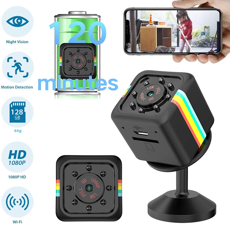 Беспроводная мини-камера ночного видения SQ11, Wi-Fi, HD 1080P
