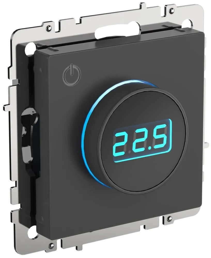 IEK Brite Base графит термостат электронный с индикацией (терморегулятор) BR-RT11-K53