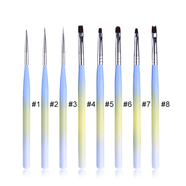 8Pcs Nail Brush Nails Art Dotting Pen Drawing Liner Supplies Brush UV Gel Painting Manicure Accessoires Tools