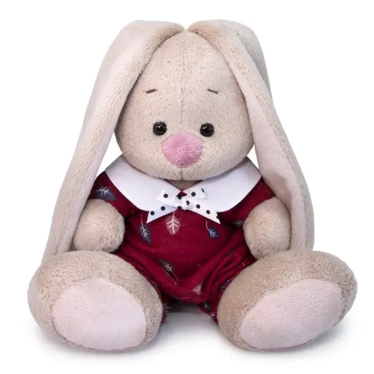 Игрушка мягкая Зайка Ми в комбинезоне с листочками SidX-316 BUDIBASA