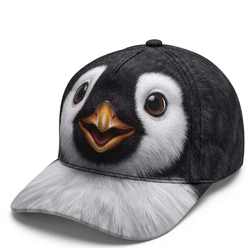 Фото Бейсболки Penguin Custom, кепка Pengy Waddles в стиле хип-хоп, кепка тракера с козырьком, зимняя уличная одежда, регулируемая, подарок, теплый вид. №4