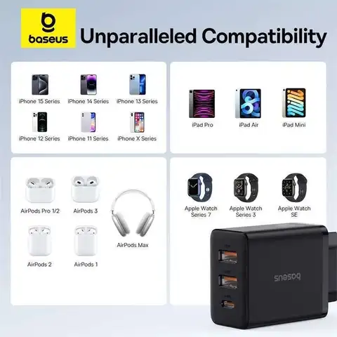 Baseus 30 Вт USB-зарядное QC3.0 PD3.0 Type C PD Быстрая Зарядка Телефона Быстрое Зарядное Устройство Для IPhone 15 14 13 12 Pro