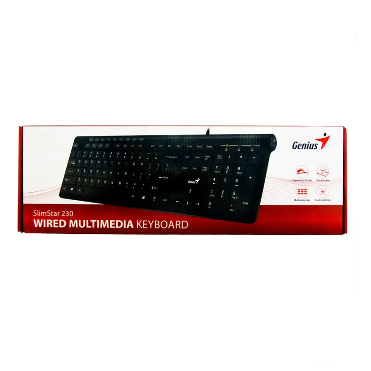 Клавиатура Genius SlimStar 230II USB черный тип подключения: проводная интерфейс: