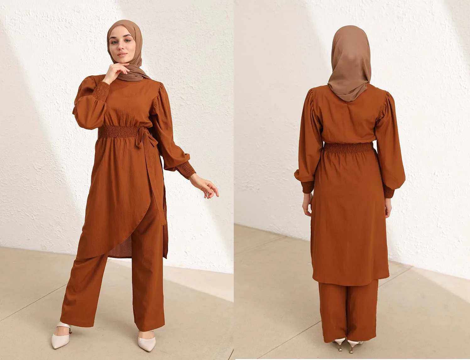 

Мусульманская женская туника с круглым вырезом, без подкладки, с резиновой кнопкой