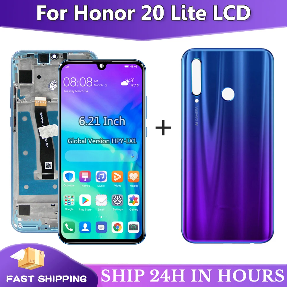 6,21 'дисплей для Honor 20 Lite HRY-LX1T LCD + кодирующий преобразователь сенсорного экрана в сборе Замена для Honor 20 Lite ЖК-экран