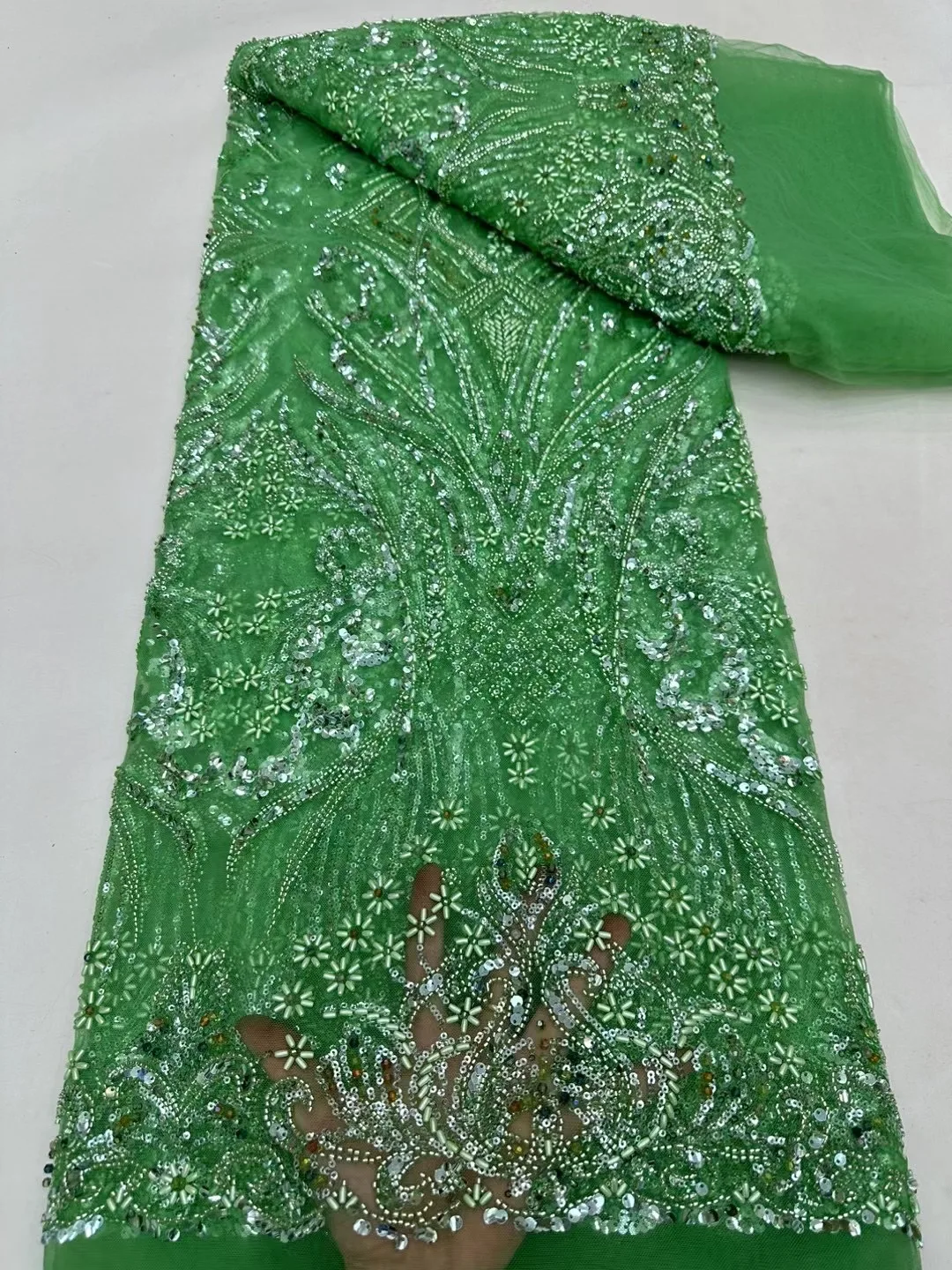 Новинка 2024 африканская кружевная ткань с блестками Высококачественная вышивка 3D