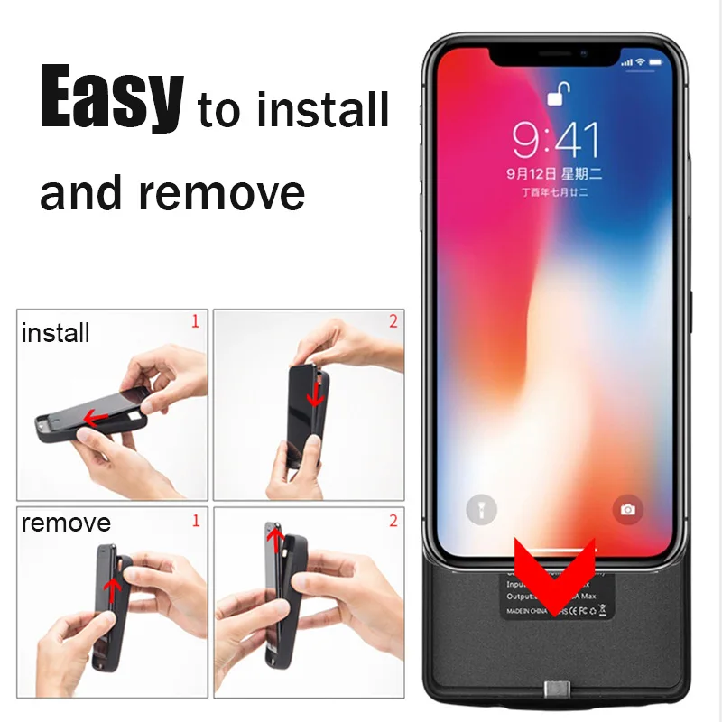 Battery Case Power Cover for iPhone X XS Max XR 6 7 8 11 12 13 14 Pro Max Mini Portable Charger Power Bank