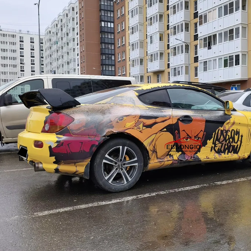 Фото Задний спойлер (антикрыло) для Hyundai Genesis Coupe 2005-2013, черный/белый, на багажник №2