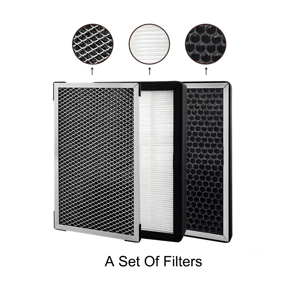 

3 шт. сменный фильтр для очистителя воздуха, предварительный фильтр, HEPA, композитный фильтр с активированным углем, подходит для коробки воздушного фильтра HVAC