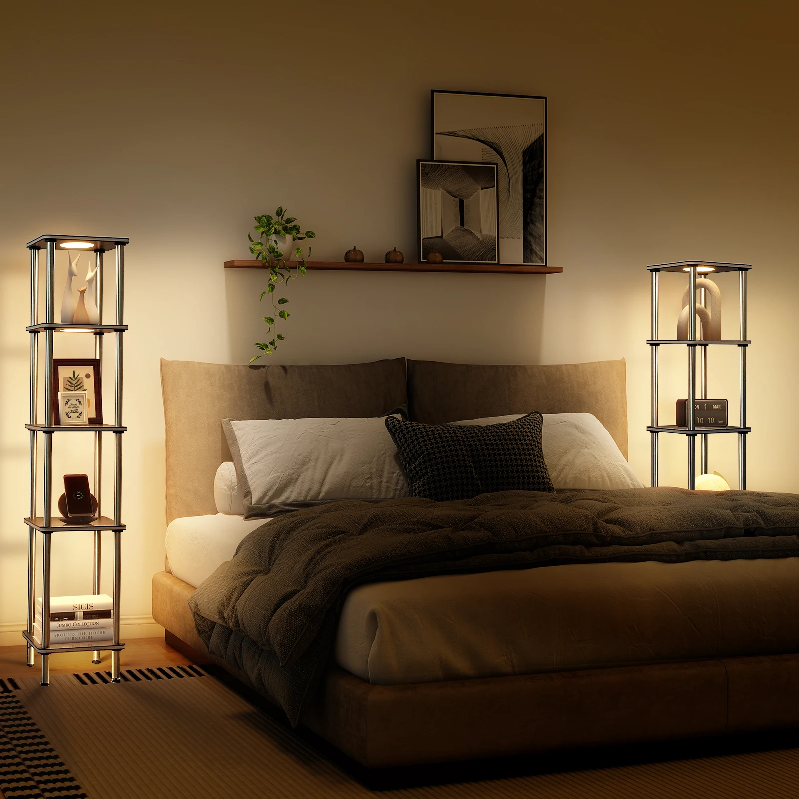 Торшер RGB с регулируемой высотой полок