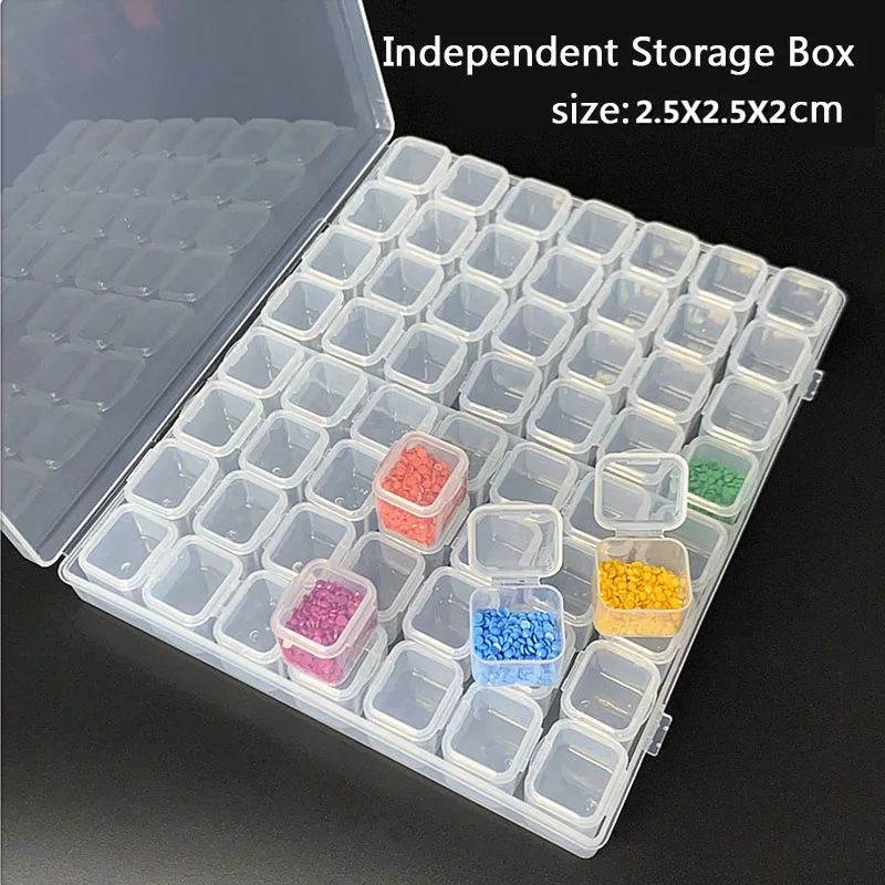 

28/56 Grids Independent Storage Box For Diamond Painting Manicure Loose Bead Jewelry Storage Box