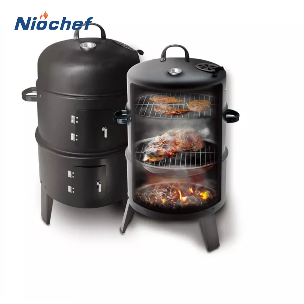 Double Deck Smoker Oven Camping Picnic Cooking Tool