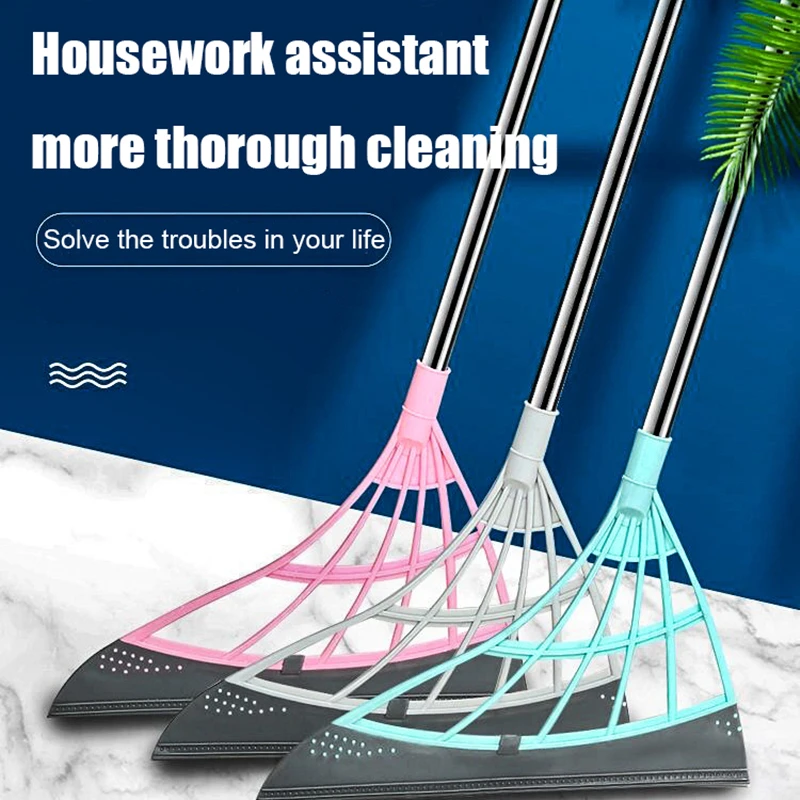 Резиновая щетка с ручным нажимом Швабра Волшебная скребок для мытья пола