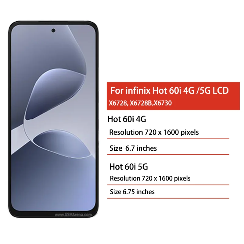 Фото 100% протестированный ЖК-дисплей Hot60i для Infinix Hot 60i 4G X6728, ЖК-дисплей, сенсорная панель, дигитайзер Hot60i 5G X6730, запасные части для дисплея №2