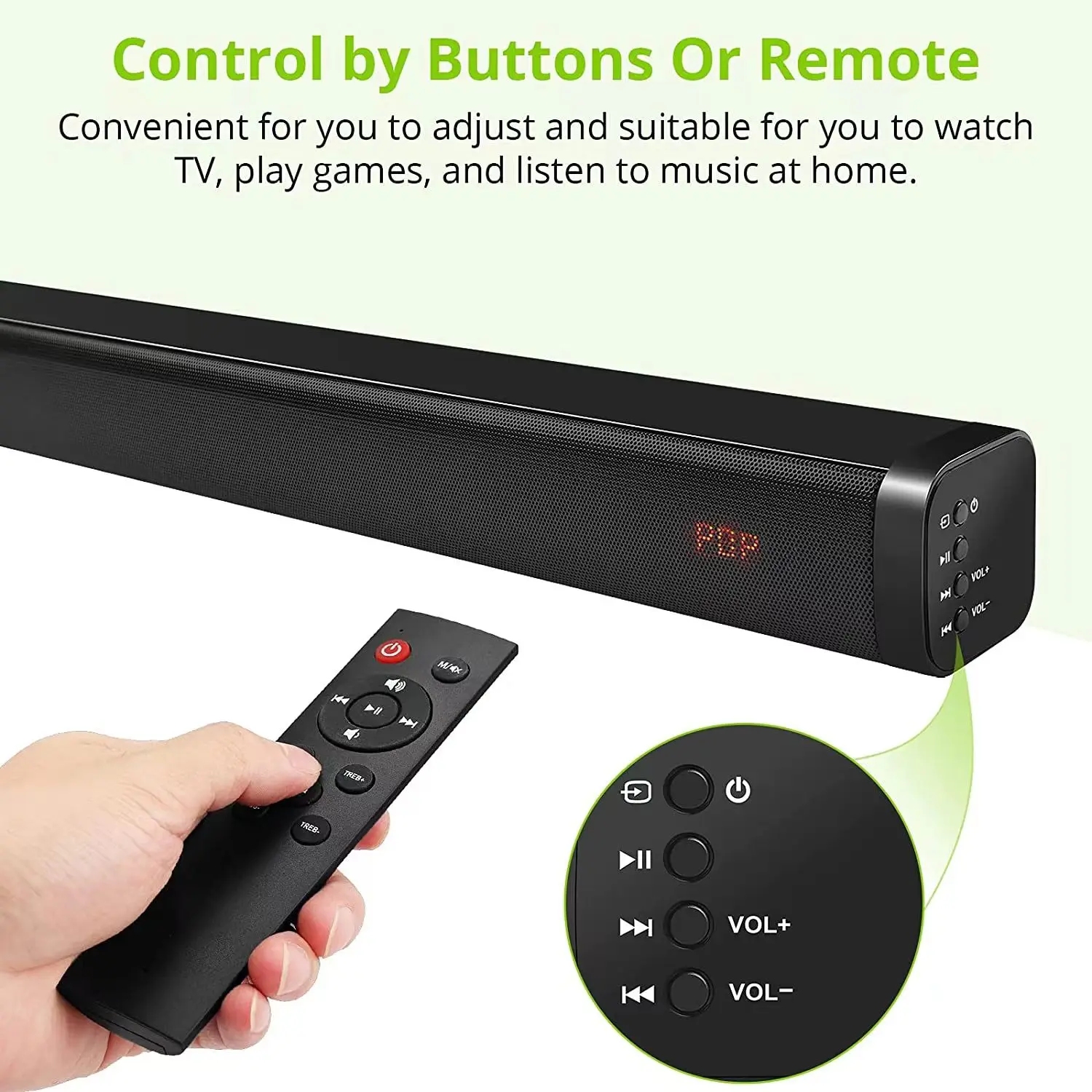 Звуковая колонка Sounderlink Bluetooth 100 Вт совместимая с HDMI, 37 дюймов для крепления на стену, 3D стереозвук для домашнего кинотеатра.