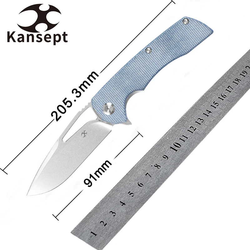 Складной нож kanseven Kryo T1001M3 Stonewash 12C28N практичный уличный Клинок для кемпинга синяя