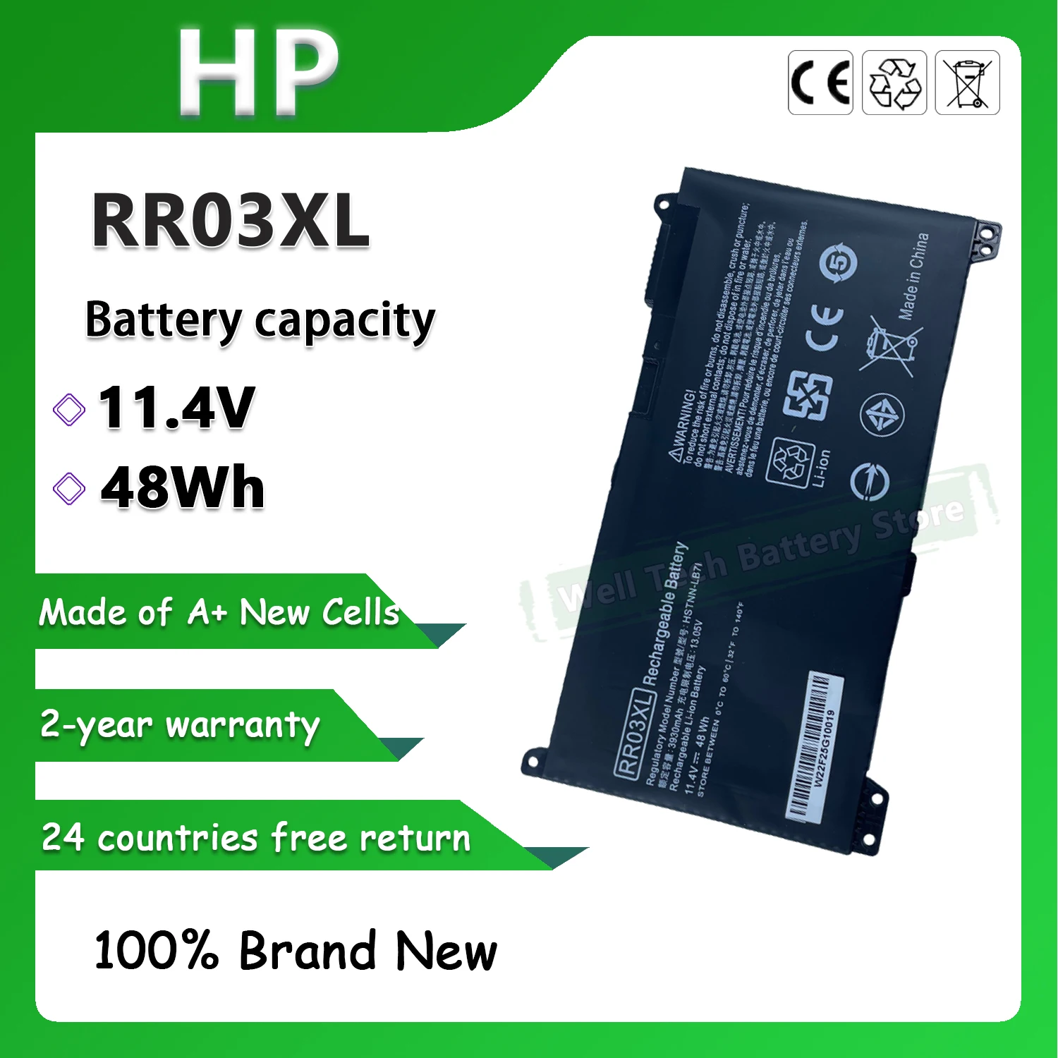 RR03XL Аккумулятор для ноутбука HP ProBook 430 440 450 455 470 G4 HTTNN-Q01C HTTNN-Q02C HTTNN-Q03C HTTNN-Q04C HTTNN-Q06C