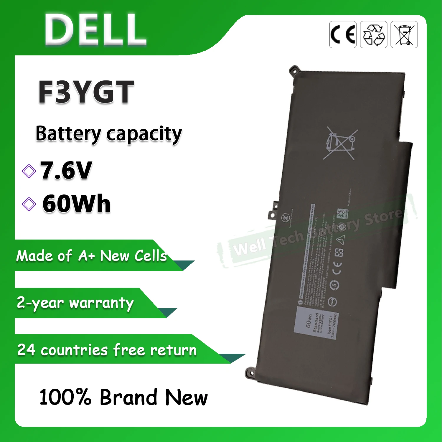 4 ячеек F3YGT аккумулятор для ноутбука DELL Latitude 12 7000 7290 13 7390 7380 14 7480 7490