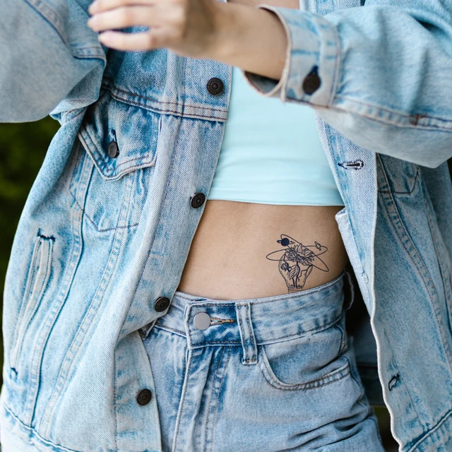 Semi-Permanent Temporary Tattoos Small Hand Finger Wrist Body Art Painting Women Beauty Fake Tattoo Stickers Long Lasting Cute 4