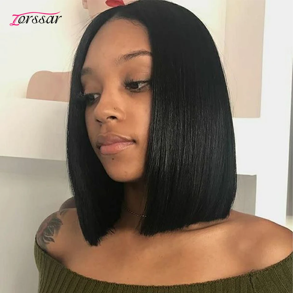 

Парик бразильский из натуральных волос, прозрачные прямые T-образные волосы с короткими кружевами, 13 х4, 4 х4, 13 х1, для женщин