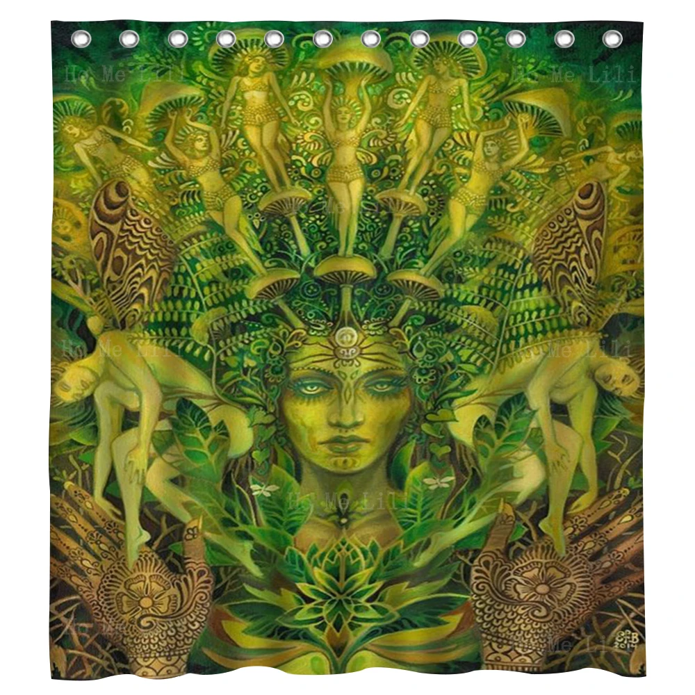 

Goddess Psychedelic Art Forest Nymph Pagan I Fall I Rise Allegory Inspired Mother Earth Nature Shower Curtain By Ho Me Lili