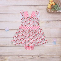 2022 hot sale summer clothes romper for girls cute flying sleeve multicolor dress newborn toddler floral jumpsuit for 0 3t kids