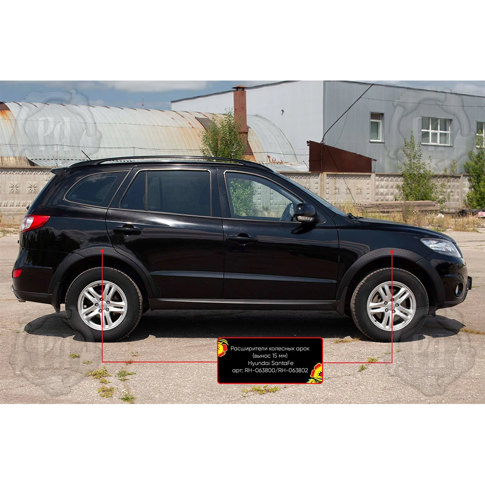 Расширители колесных арок (4 шт.) для Hyundai Santa Fe 2 2009-2012 ...