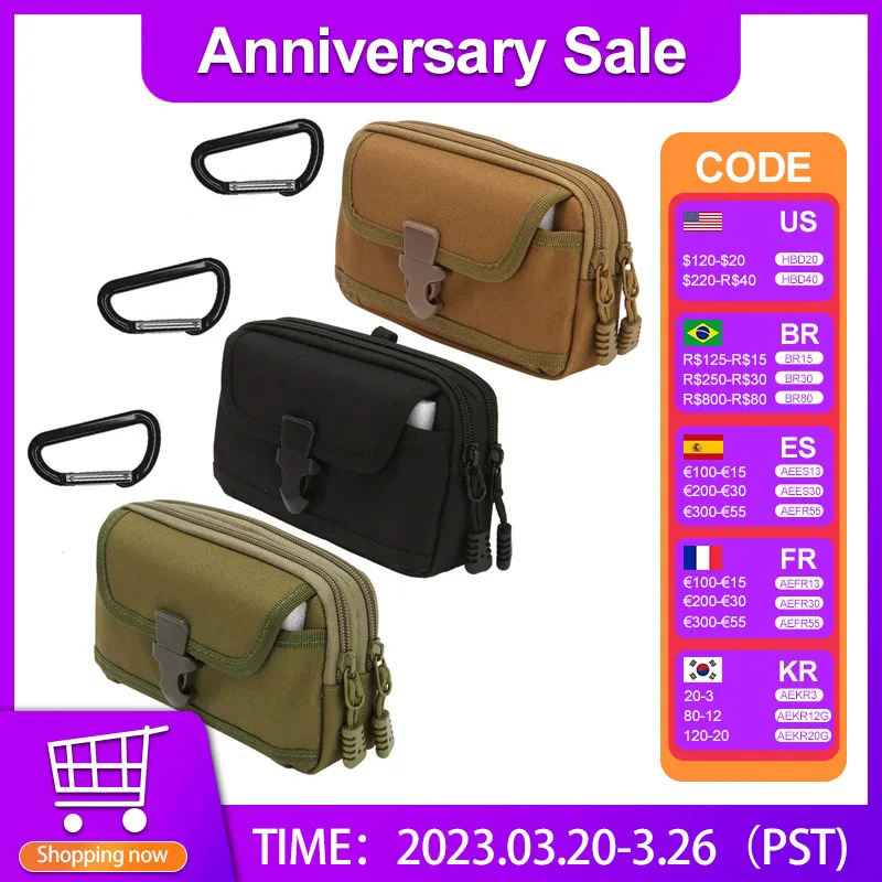 

6.5 Inch Mobile Phone Waist Bag Middle-Aged Old People Wear Belts Construction Site Pockets Waterproof Travel Camping Waist Bags