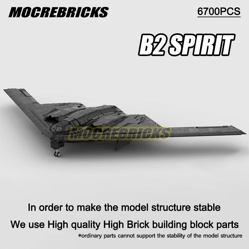 

MOC Military US Grumman B-2 Spirit Strategic Bomber Building Blocks Air Force Fighter Assembly Set Collector Series Bricks Toys