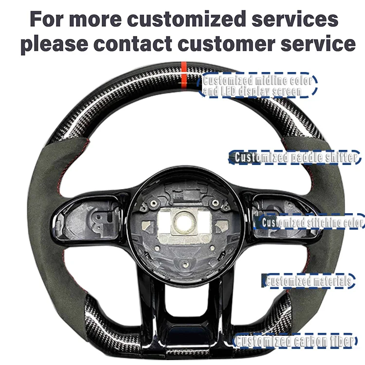 

Индивидуальное рулевое колесо из углеродного волокна для Skoda Octavia A7 MK3 5E RS VRS Superb B8 Scala Karoq Kodiaq из перфорированной кожи