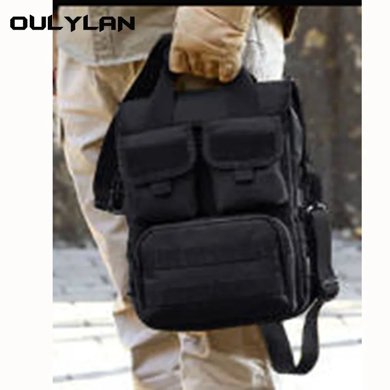

Outdoor Large Capacity Bag Multi-layer Pocket Design Handbag Men A4 Size Military Camouflage Messenger Bag Men's Tool Bag
