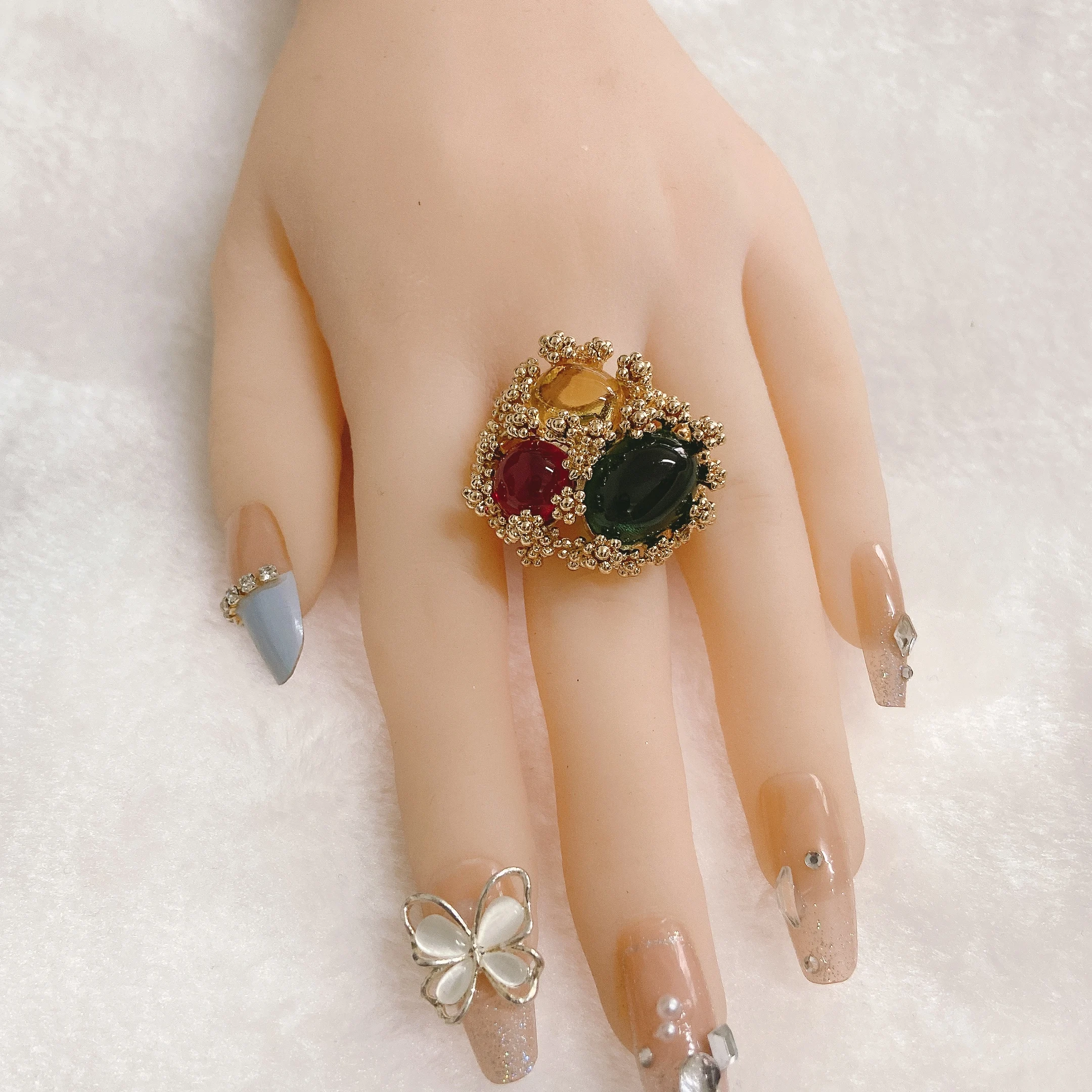 YULAILI трехцветные ранние кольца для женщин модные аксессуары новые стильные на