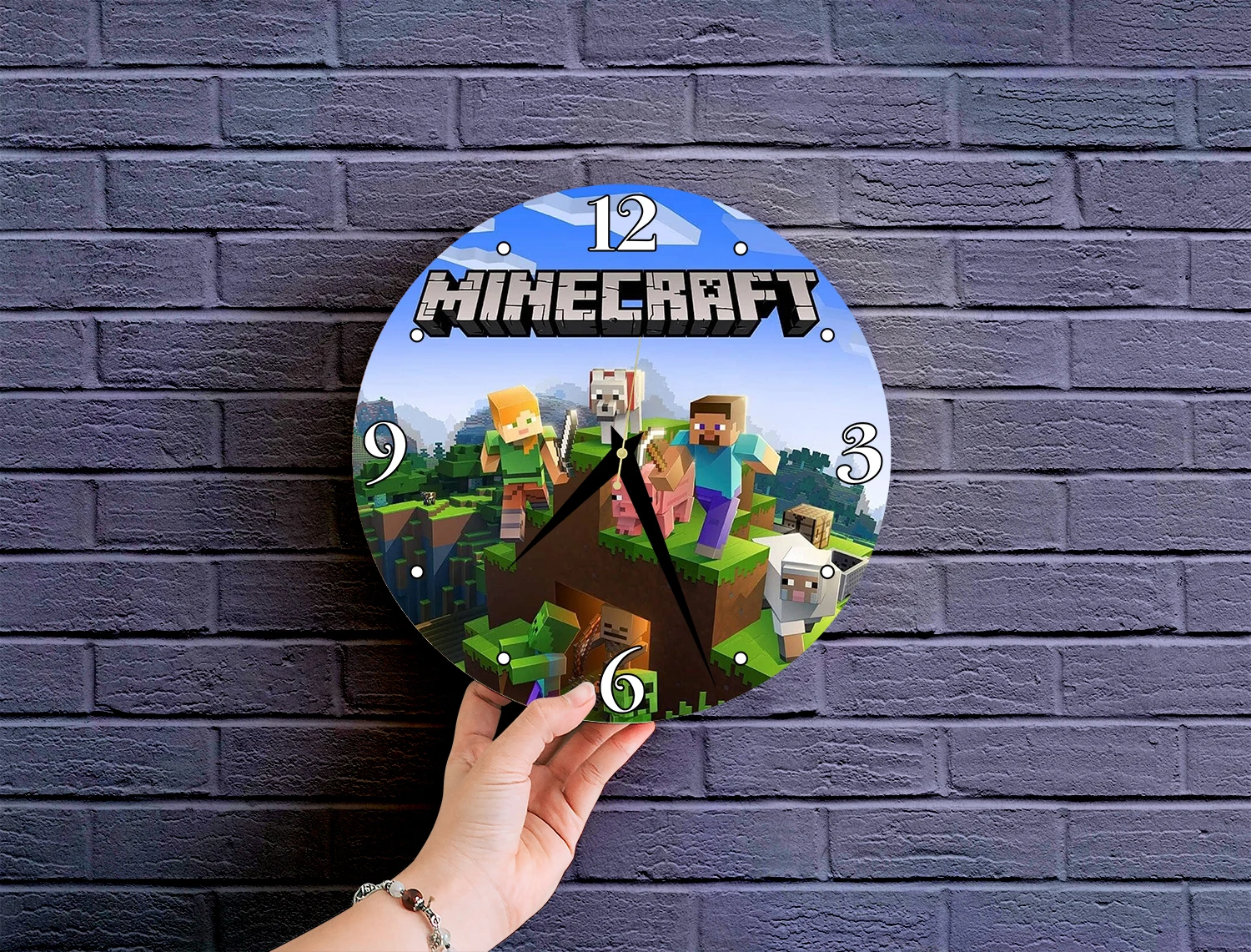 Настенные часы МАЙНКРАФТ MINECRAFT 30см