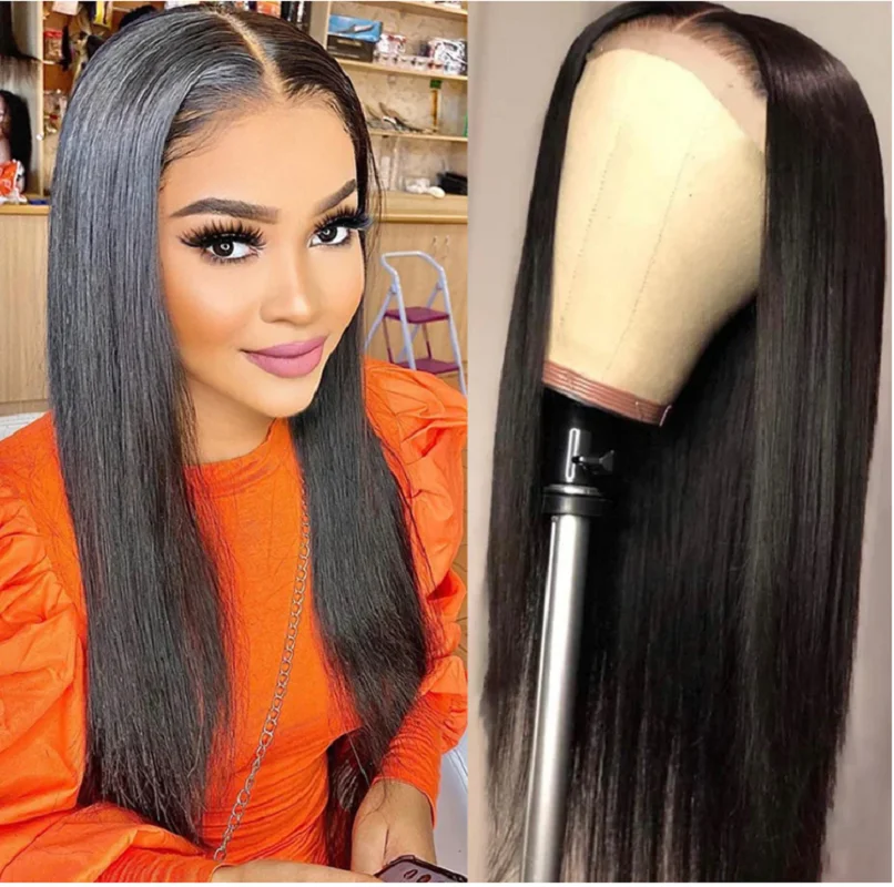 

Wig Human Hair Lace Front Wig Straight Transparent 13x5x1/13x6 Lace Frontal Hair Wigs For Women Pre Plucked Natural Wig 180%