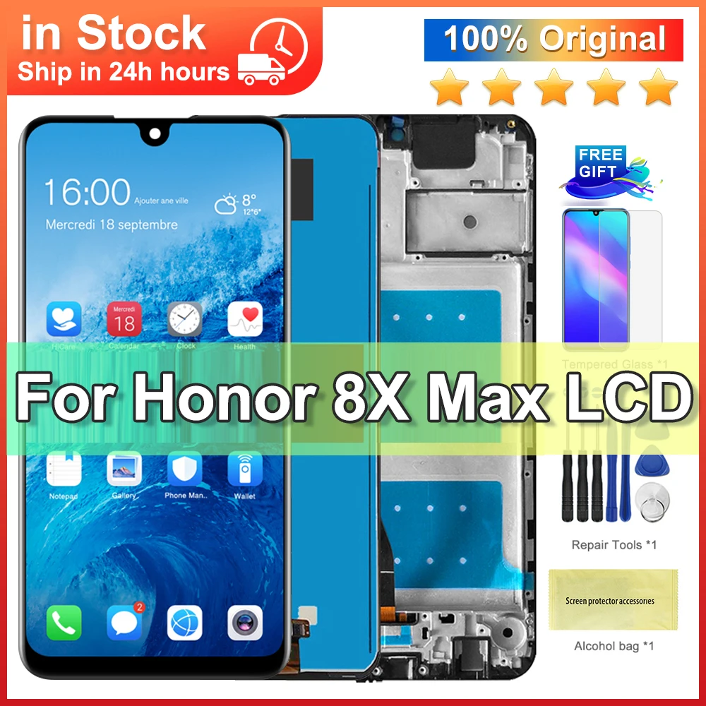 7,12 'черный ЖК-экран для Honor 8X Max и дигитайзер в полной сборке для Honor 8X Max ARE-AL00 ЖК-часть сенсорный ЖК-экран 7,12 'черный ЖК-экран для Honor 8X Max и дигитайзер в полной сборке для Honor 8X Max ARE-AL00 ЖК-часть сенсорный ЖК-экран