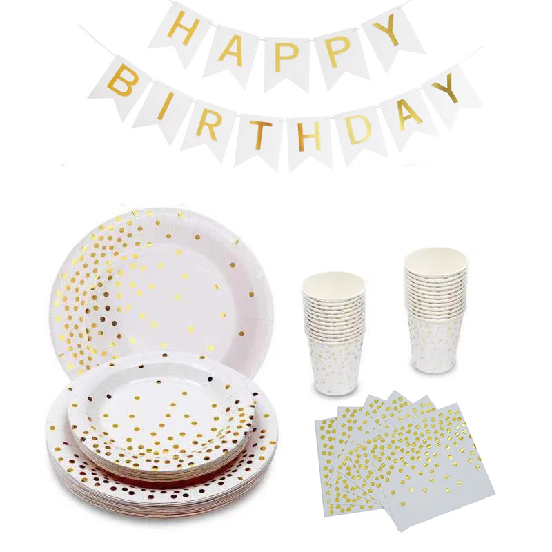 

Girl Birthday Party Decorations for Kids Boy Baby Shower Wedding Disposable Complete Tableware Set Dishes Paper Cups Plates
