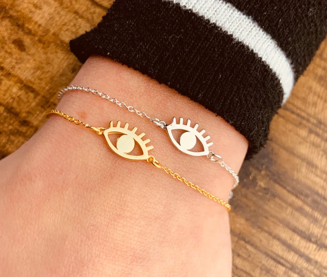 

Stainless steel Bracelet For Women Gold Evil Eye Bracelet Minimalist Silver To Gift For Her Charm Bracelet
